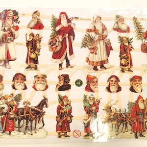 Santa Claus Paper Die Cuts - German scrap, die cut relief paper 7331