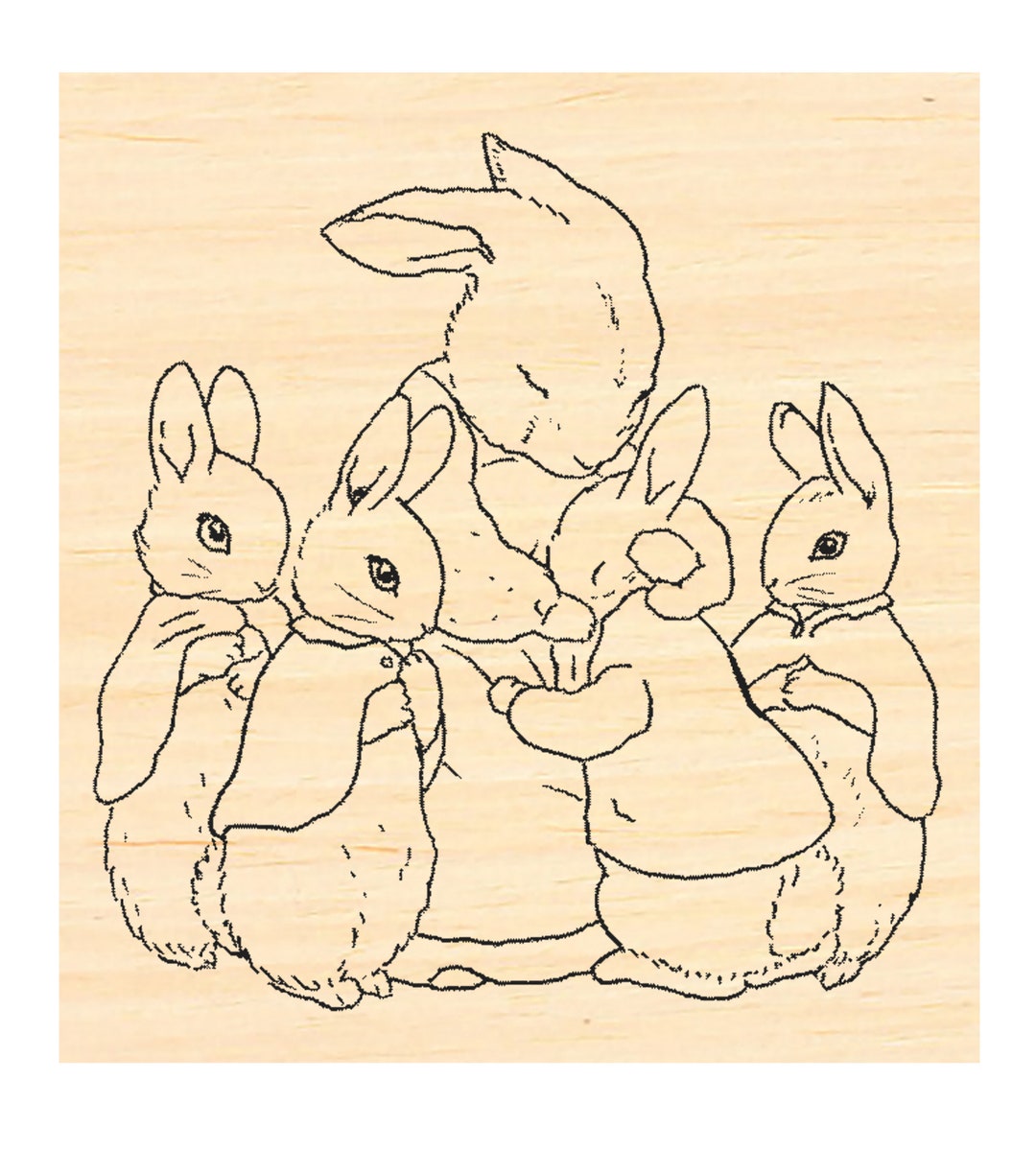 P128 -peter Rabbit Hugging Mom- Rubber Stamp - Etsy