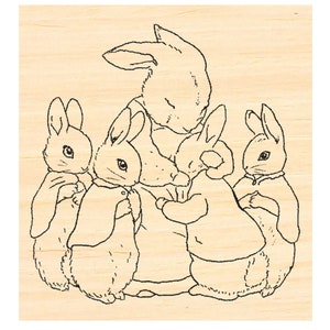 P128 -Peter Hase umarmt Mama Gummistempel
