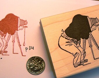 P34 photographer retro style rubber stamp WM
