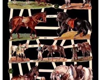 Könnte beinhalten: Eine Vintage-Illustration eines Pferdes und Reiters, die verschiedene Rassen und Reitstile zeigt. Die Illustration ist in Schwarzweiß gehalten, mit weißem Hintergrund. Die Pferde sind alle in verschiedenen Posen, einige stehen, einige rennen und einige springen. Die Reiter tragen alle verschiedene Kleidung, einige tragen Hüte, einige tragen Mäntel und einige tragen gar nichts.