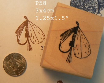 P58 Fly fishing lure rubber stamp