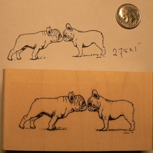 Französische Bulldoggen küssend Stempel P51