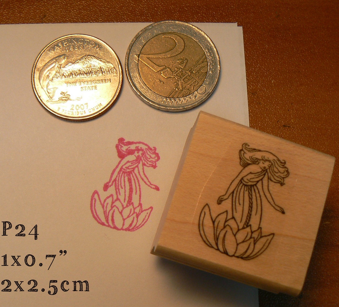 P24 Fairy in Locus Flower Rubber Stamp Miniature Etsy