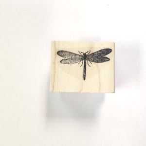 P11 Dragonfly Miniature Rubber Stamp 1 inch x0.5 inches WM
