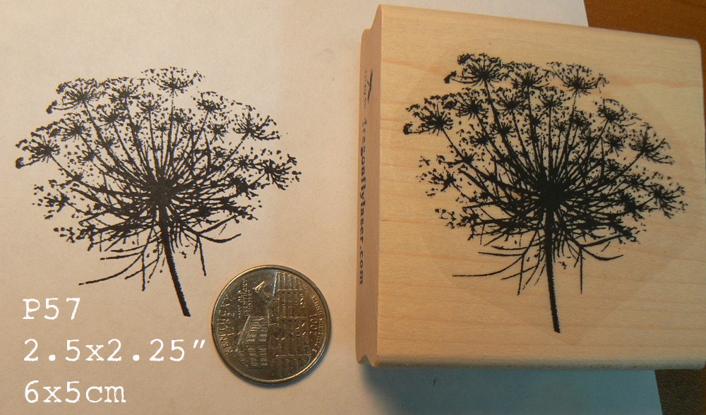 P57 Queen Ann's Lace Flower Rubber Stamp - Etsy