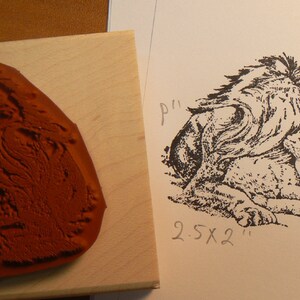 P11 Lion and lamb rubber stamp image 2