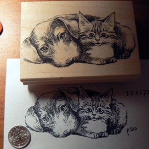 Rubberstempel kat en hond P20