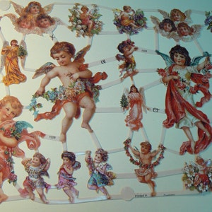 Angels and Cherubs- Paper die cuts-German scrap, die cut relief paper 7228