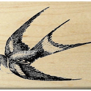 P16 Rubberstempel zwaluw vliegende linkervogel