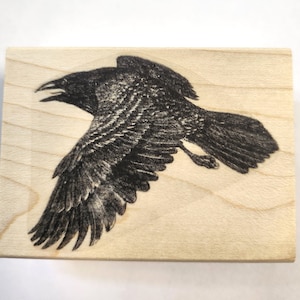 P124 Fliegende Krähe - Schwarzer Vogel- Stempel