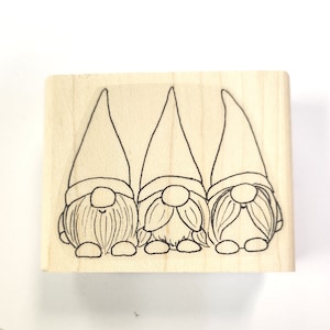 3 Tomte -Gnomes -Svensk Rubber Stamp P124