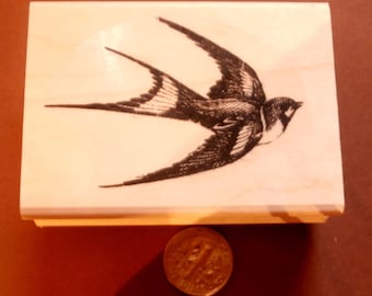 Swallow bird rubber stamp  2.25x1.5 P22