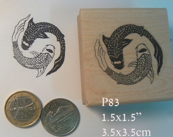 P83 Koi Ying Yang rubber stamp