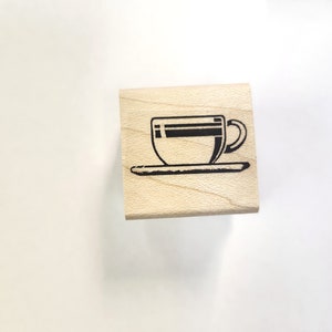 P24 Coffee cup  rubber stamp miniature