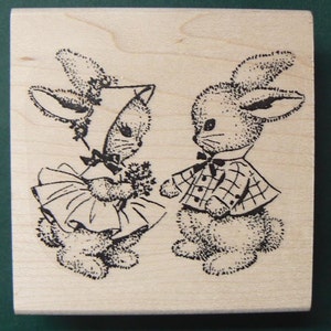 P14 Vintage Stempel mit verkleideten Hasen