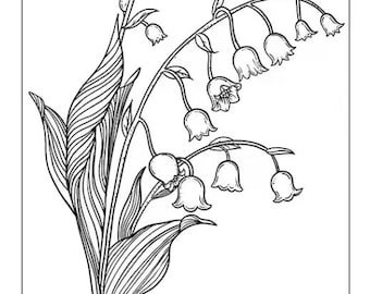 Clear polymer stamp set - Lily of the valley flowers