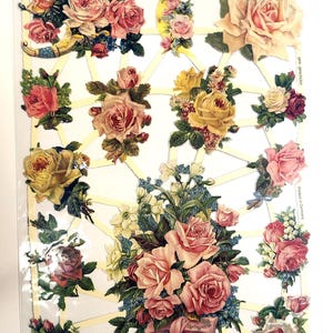 Floral Paper Die Cuts-German scrap, die cut relief paper 7268