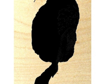 Silhouette cat mini rubber stamp. P5