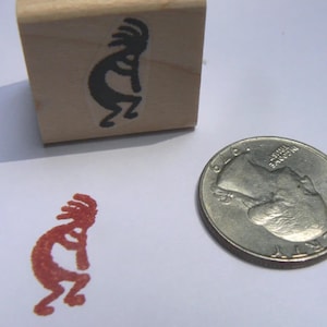 P24 Miniature kokopelli  rubber stamp WM
