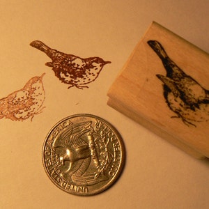P24 Timbro in gomma con uccellino in miniatura WM 1x0,5