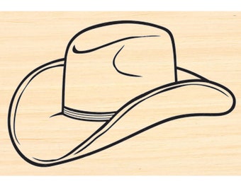 P141 Cowboy Hat Rubber Stamp