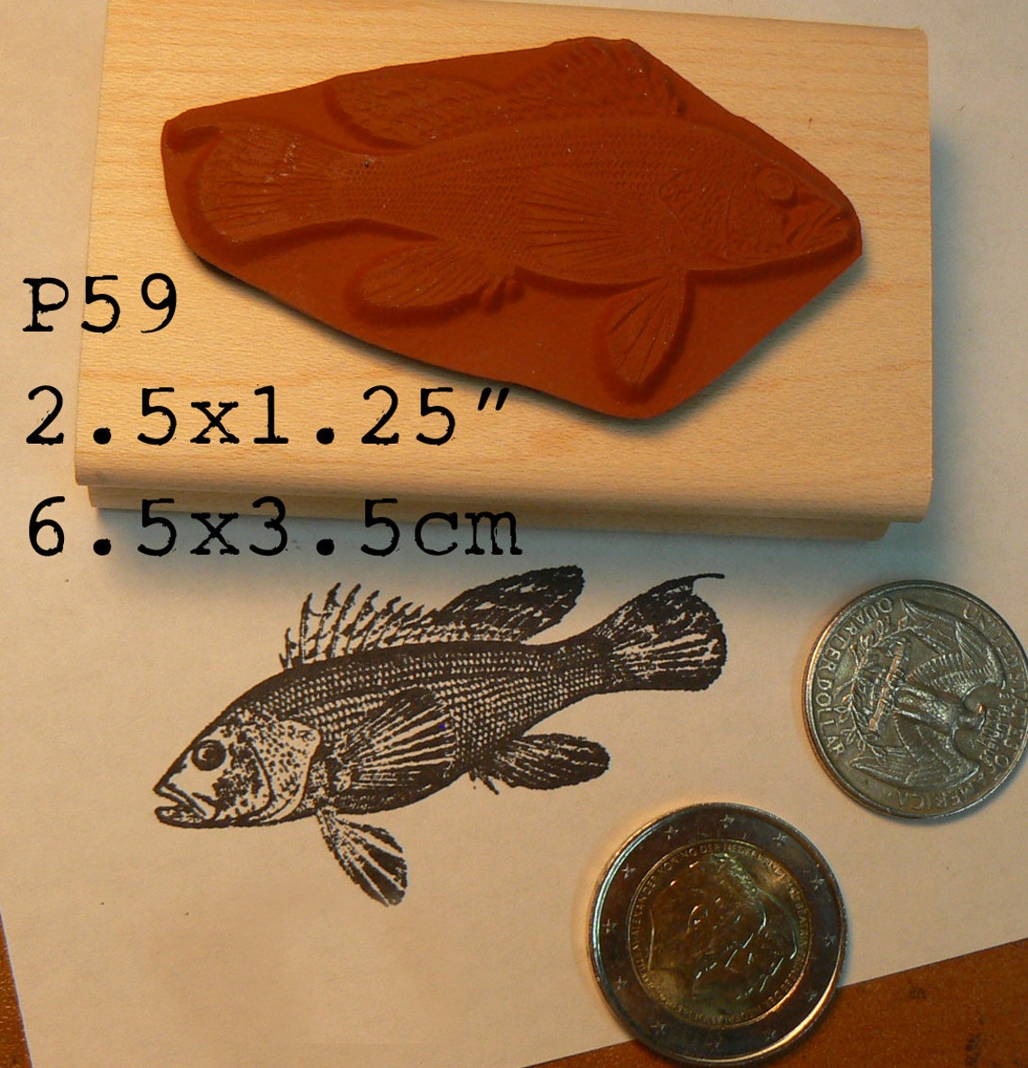 P59 Carp Fish Rubber Stamp Etsy