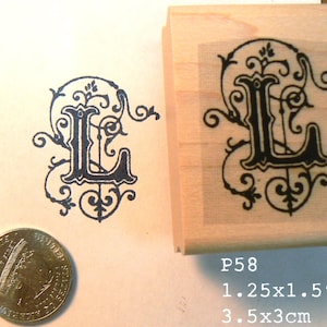 P58 Monogram letter L rubber stamp