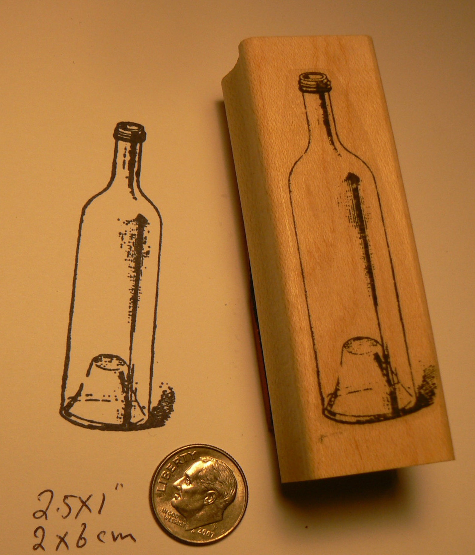 Glass Bottle Rubber Stamp WM P22 Etsy