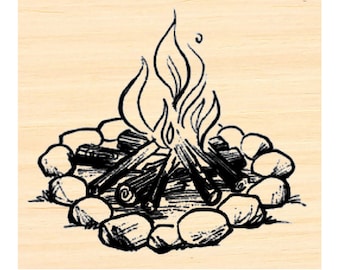 P137 Campfire  rubber stamp