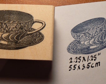 P27 Cup and saucer rubber stamp