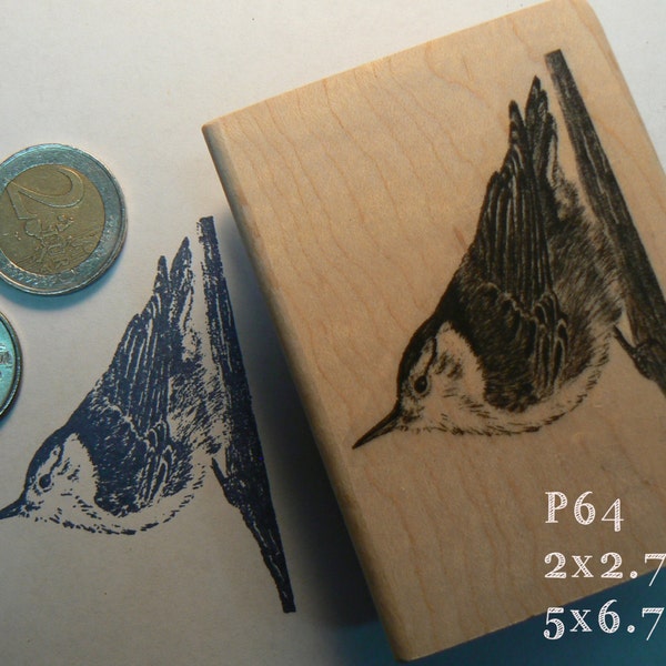 P64 Nuthatch rubber stamp