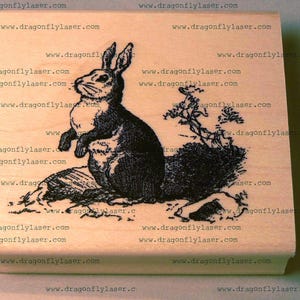 P39 Vintage style bunny rubber stamp