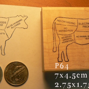 P64 Cow rubber stamp