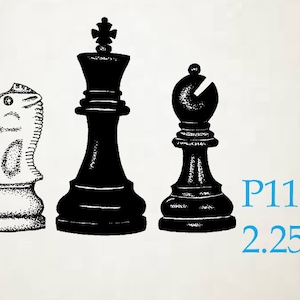 P110 Chess pieces Rubber Stamp