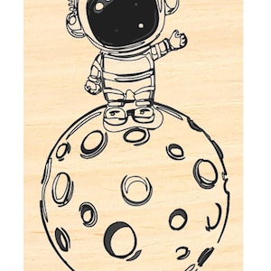 P128: rubberen stempel astronaut
