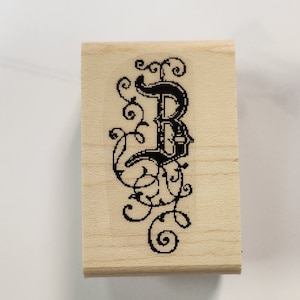 P29  Letter B monogram rubber stamp WM