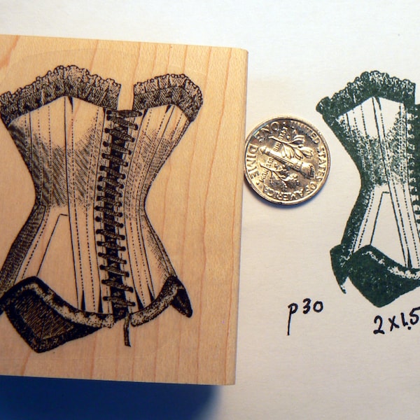 P30 Corset rubber stamp