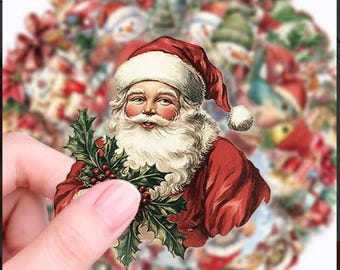 50pcs Transparent Retro Christmas PET Sticker Pack