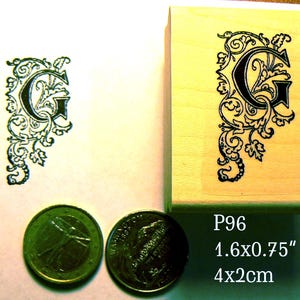 P96 Monogram Letter G rubber stamp