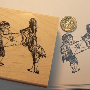 Alice in Wonderland&#39;s the invitation, rubber stamp Wood Mounted P13