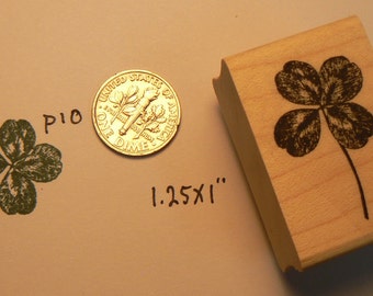 4 leaved clover rubber stamp WM P10