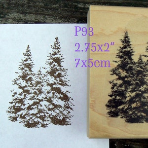 Christmas trees rubber stamp, Pine trees P93