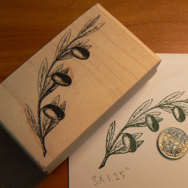 Olive branch rubber stamp P11