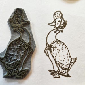 Sello de goma "El ganso Jemima Puddle" de Beatrix Potter