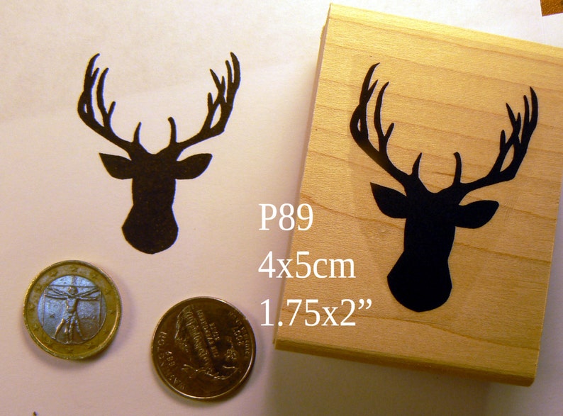 antlers rubber stamp P89 Stag