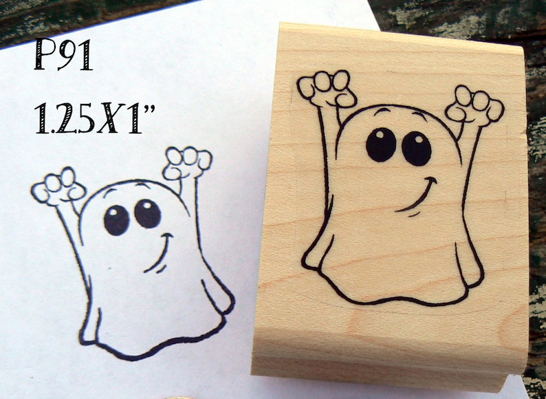 Small ghost rubber stamp
