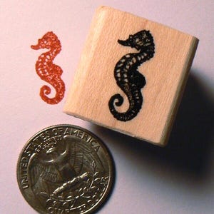 Seahorse miniature rubber stamp miniature P24