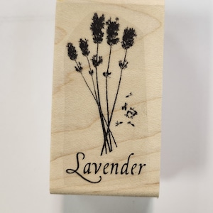 P59 Lavender flowres rubber stamp
