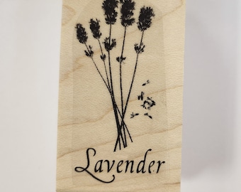 P59 Lavender flowres rubber stamp